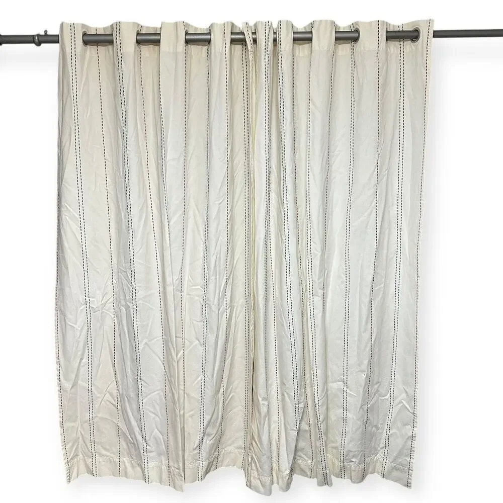 Pottery Barn Kids Pickstitch Curtain Red and Blue 2 Panel 44 x 63